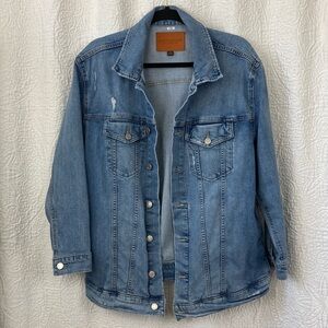 Lucky Brand Tomboy Trucker Classic Blue Denim Jacket sz Large Women’s